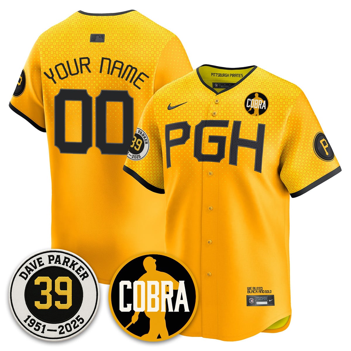 Custom Pittsburgh Pirates Memories Dave Parker Jersey- COBRA Patch - All Stitched