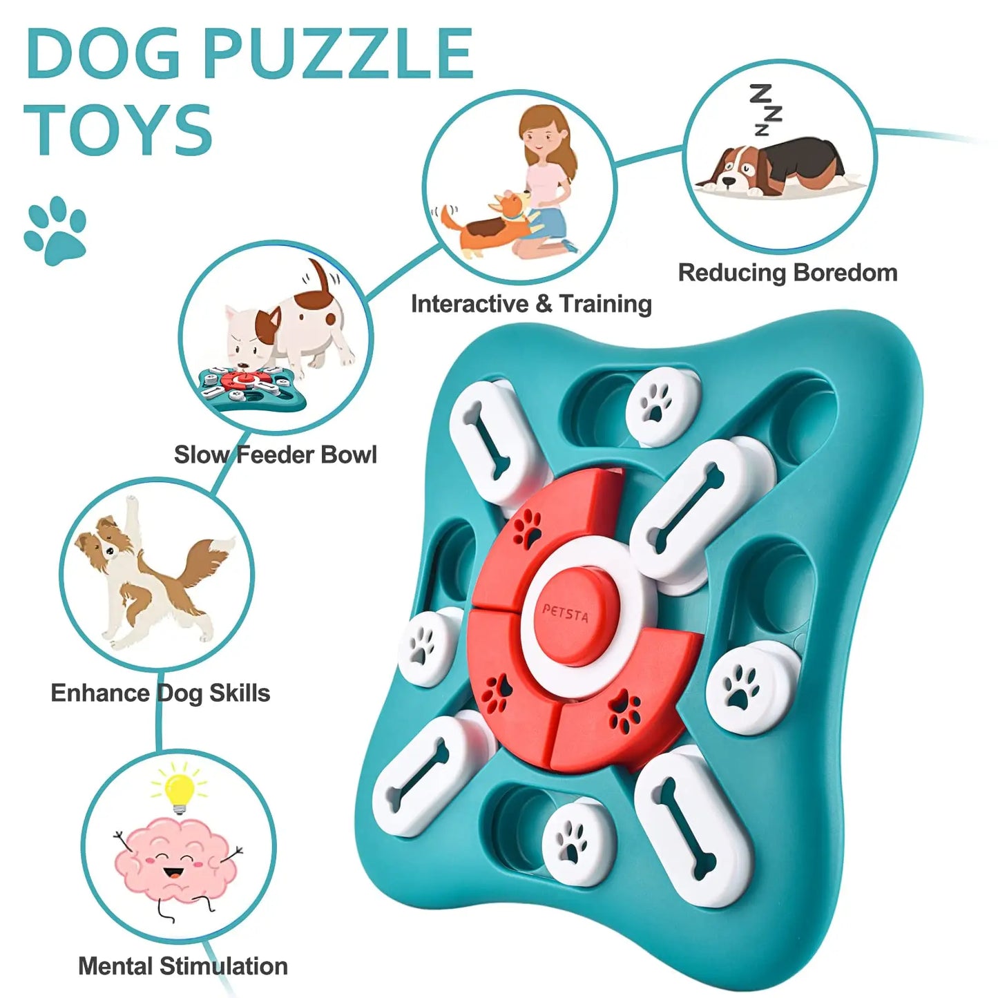 Interactive Dog Puzzle Toy – Treat Dispensing