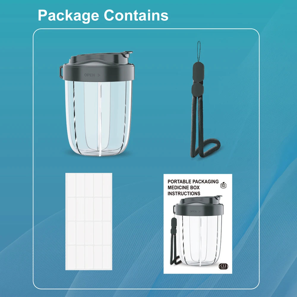 7-Compartment Pill Organizer – Weekly Travel Case