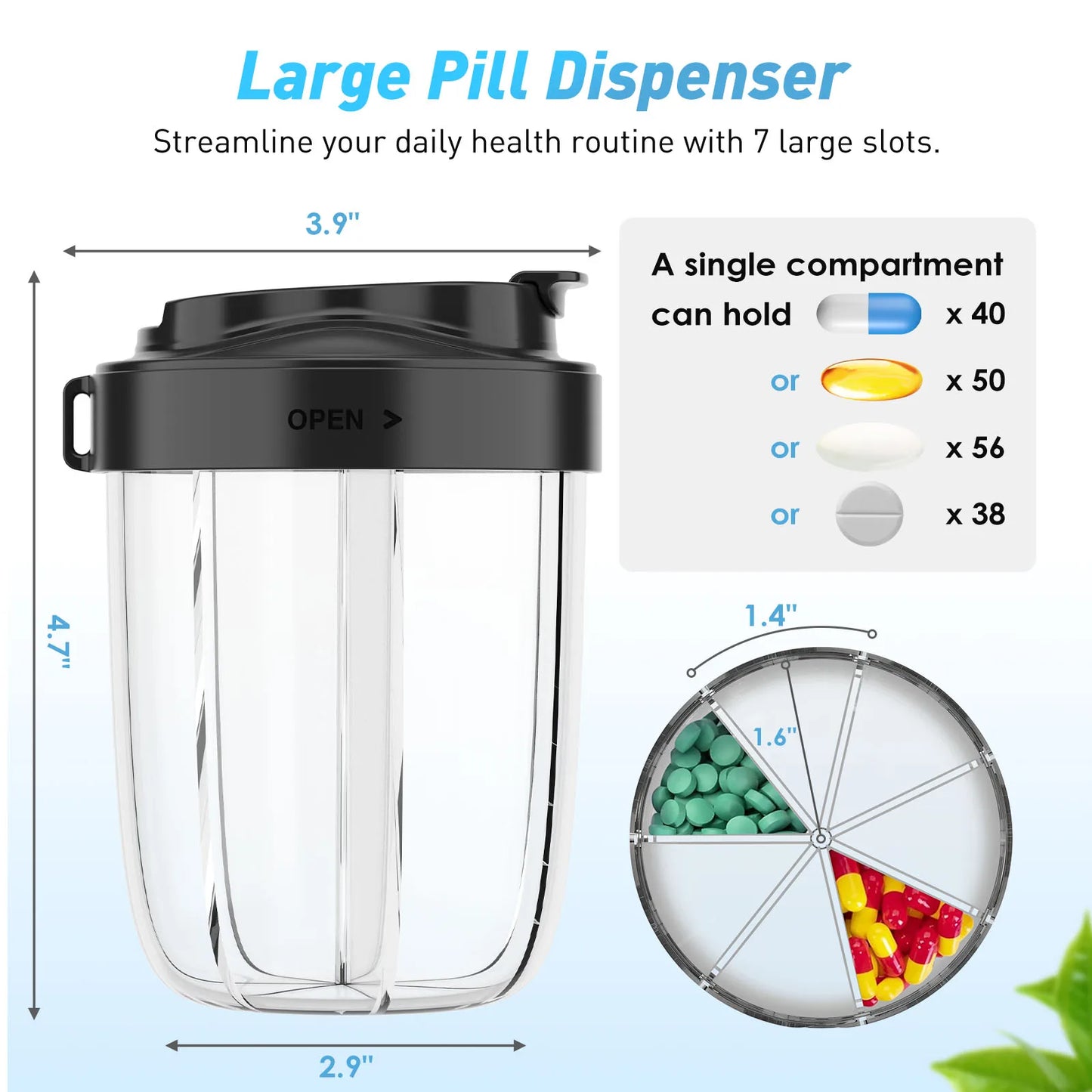 7-Compartment Pill Organizer – Weekly Travel Case