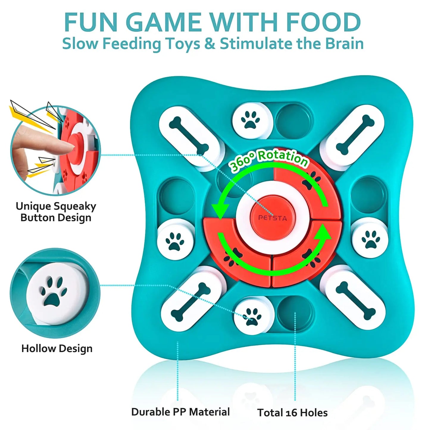 Interactive Dog Puzzle Toy – Treat Dispensing