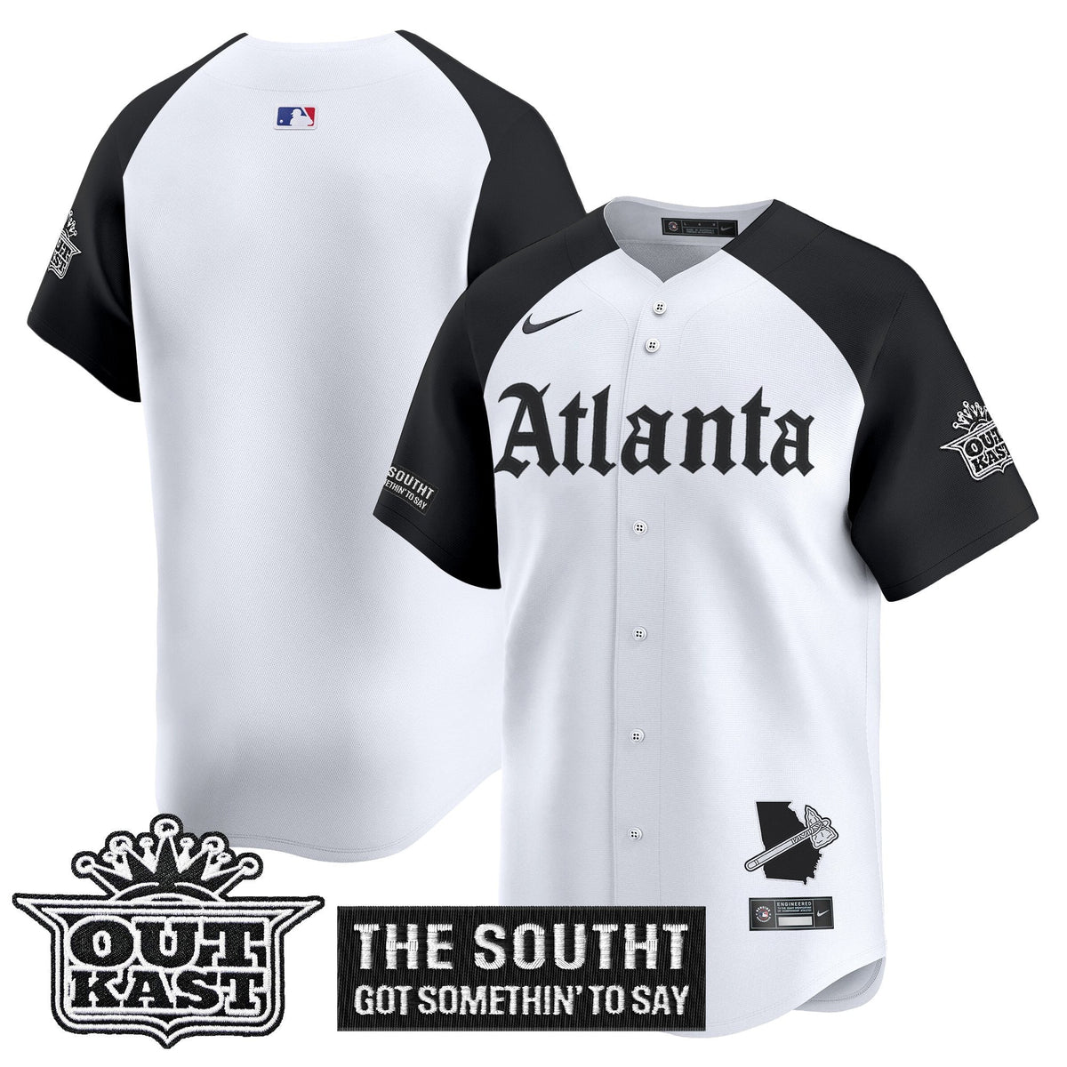 Men's Atlanta Braves 'Gothic South x Outkast Edition' Vapor Premier Limited Jersey - All Stitched