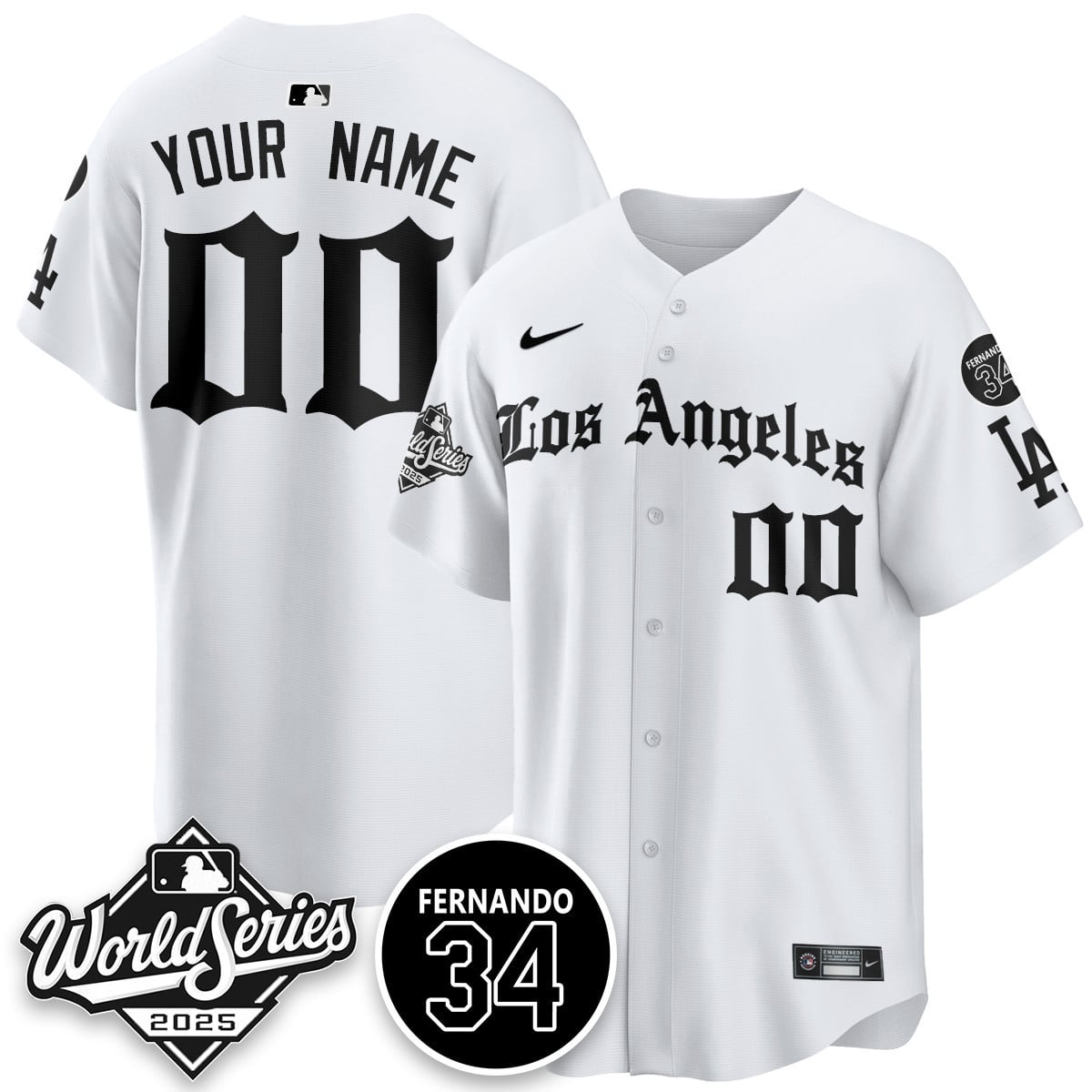Los Angeles Dodgers 2025 Gothic NL Champions Custom Jersey - All Stitched