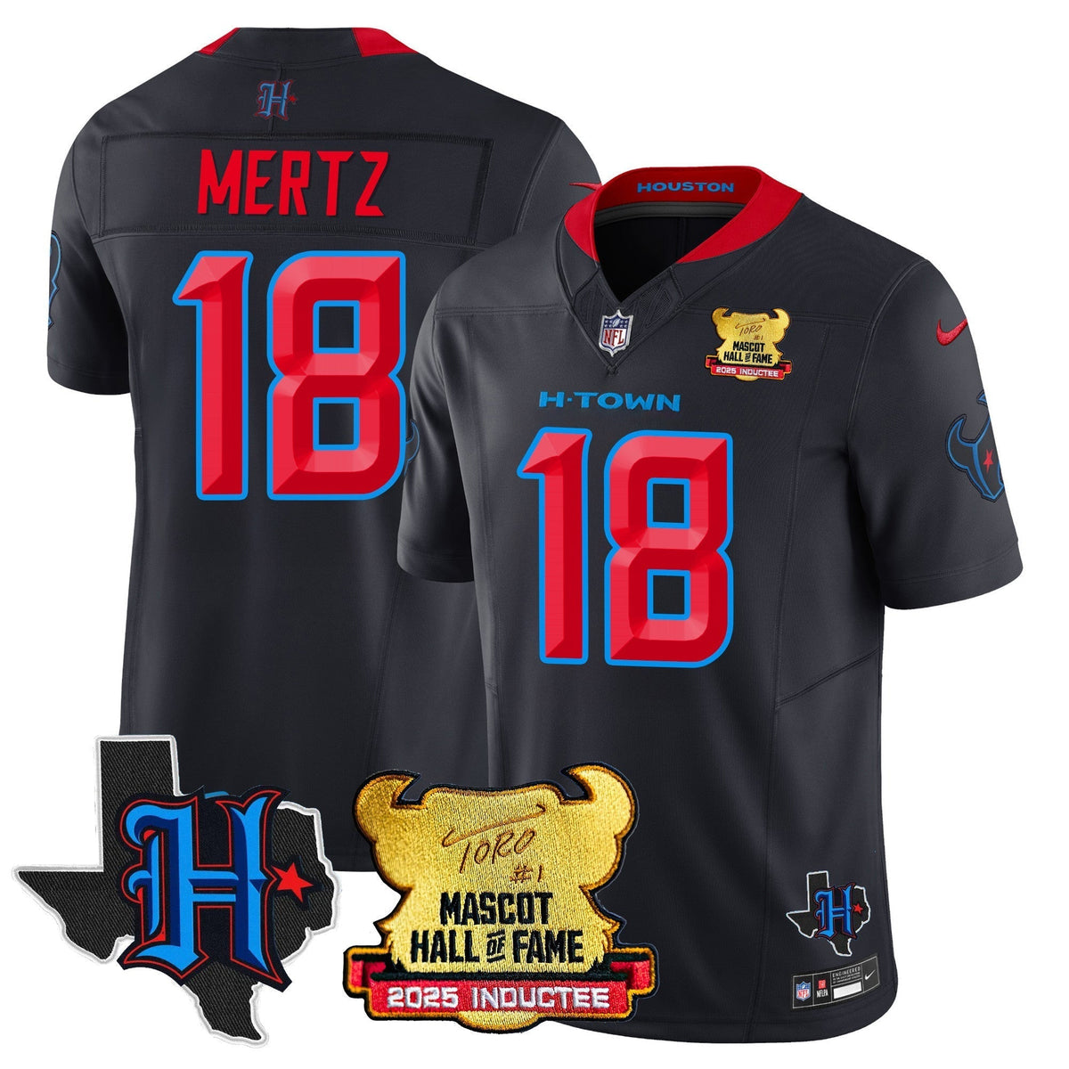 Houston Texans 2025 Mascot Hall Of Fame Jersey - All Stitched