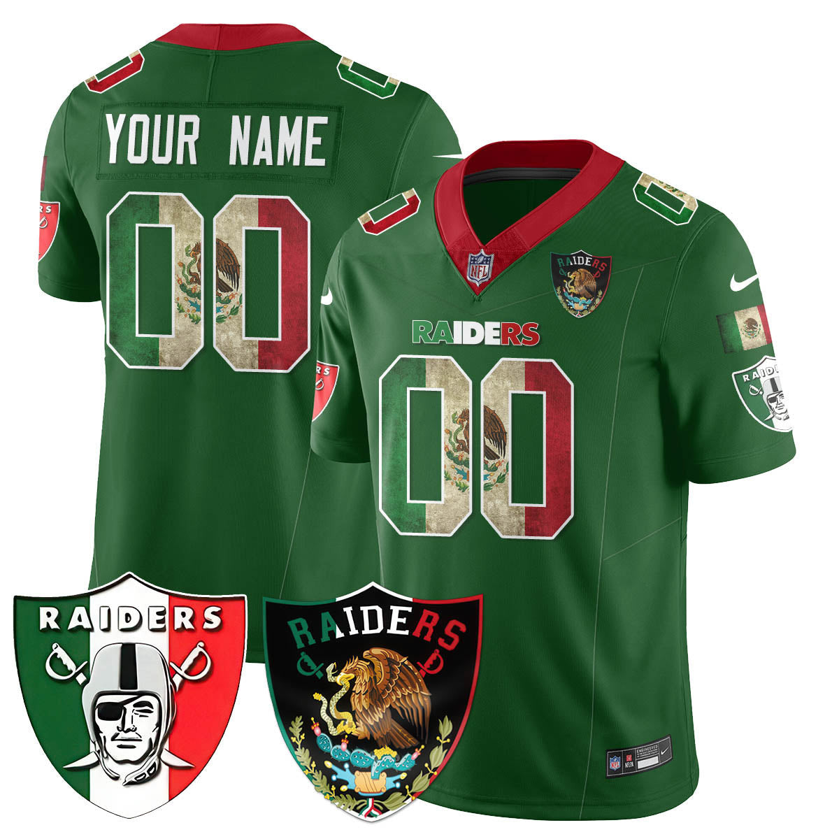 Las Vegas Raiders Mexico Vapor Limited Custom Jersey - All Stitched