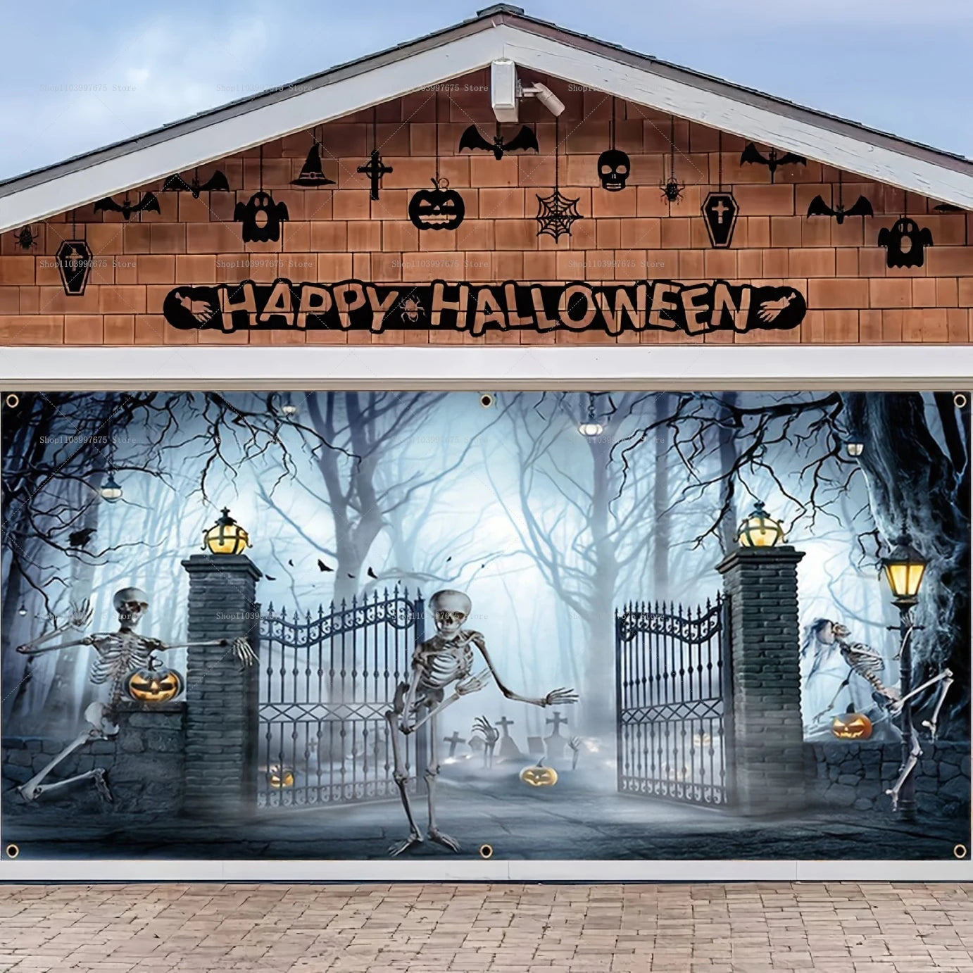 Spooky Halloween Garage Banner
