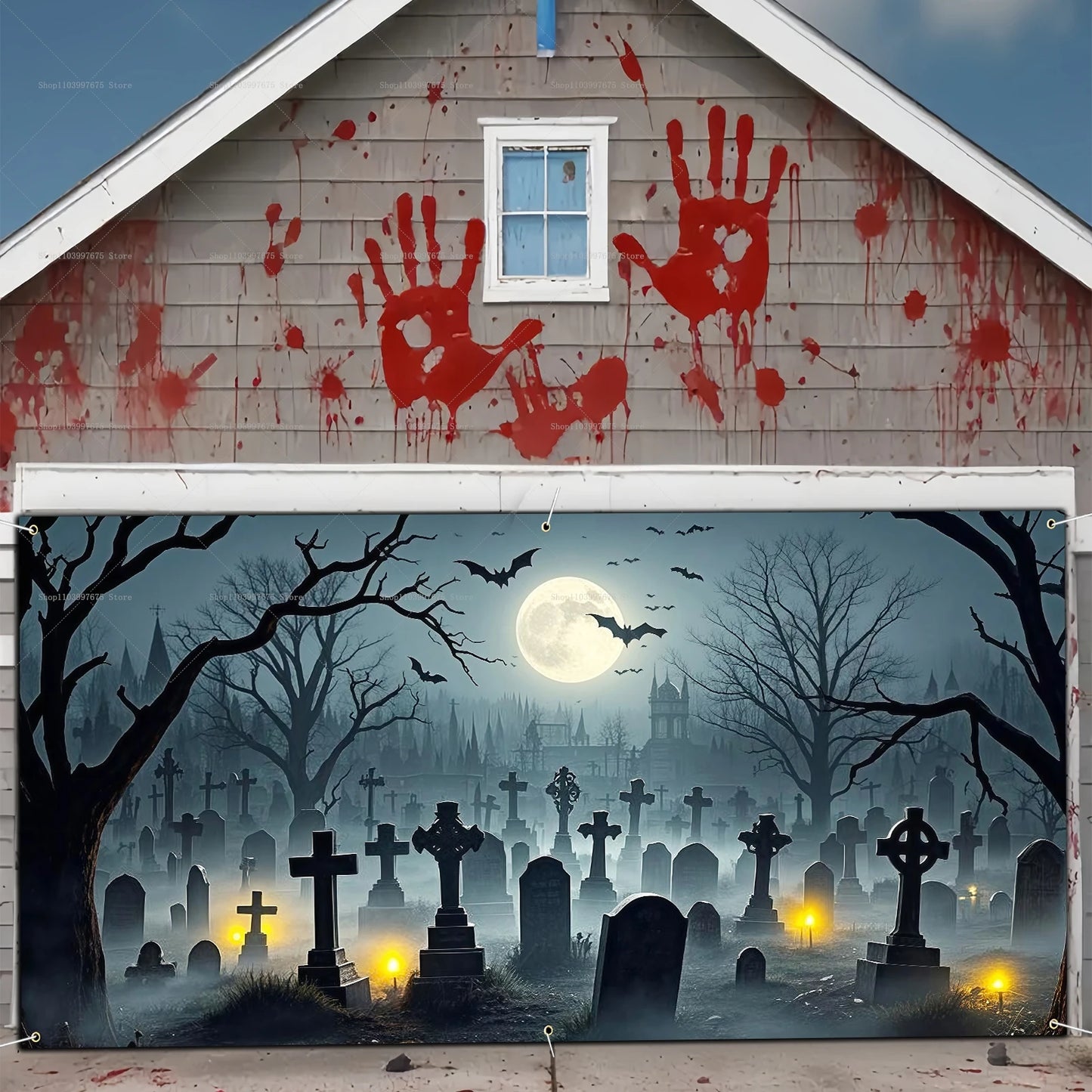 Spooky Halloween Garage Banner