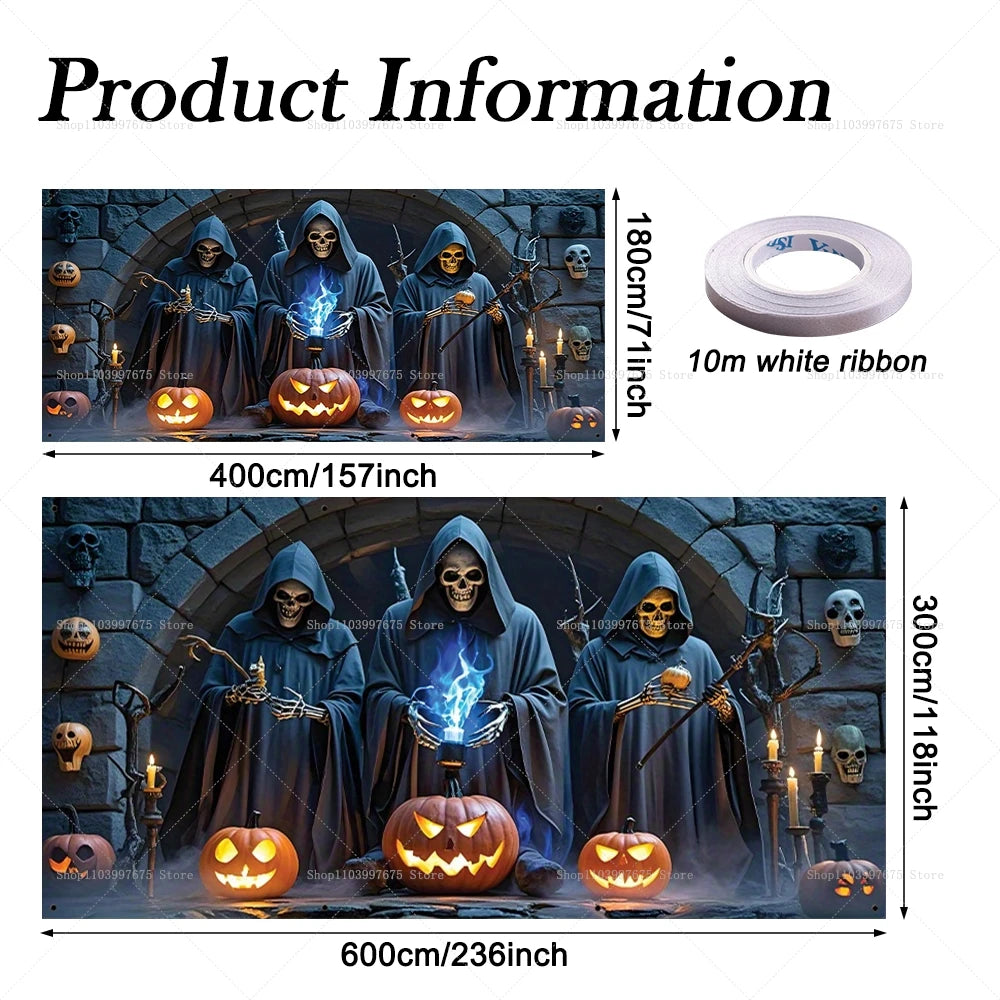 Spooky Halloween Garage Banner