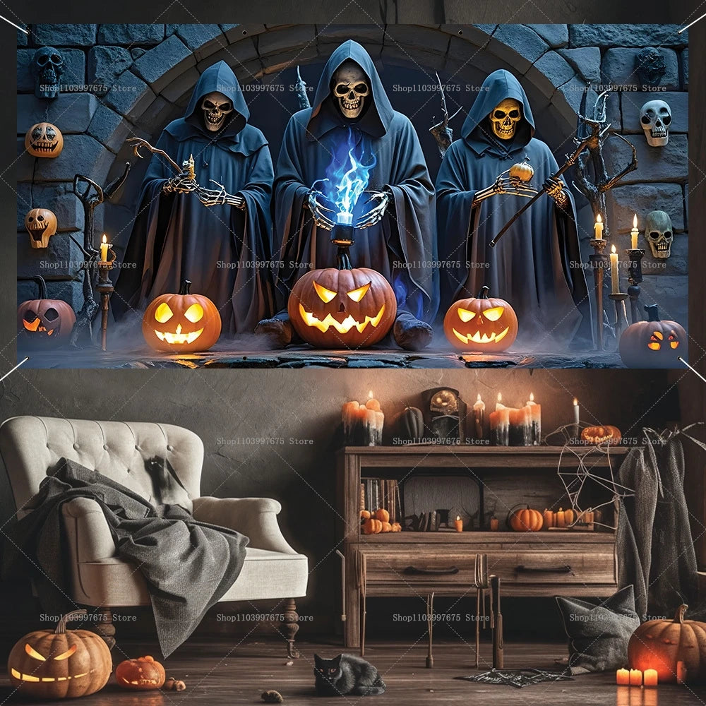 Spooky Halloween Garage Banner