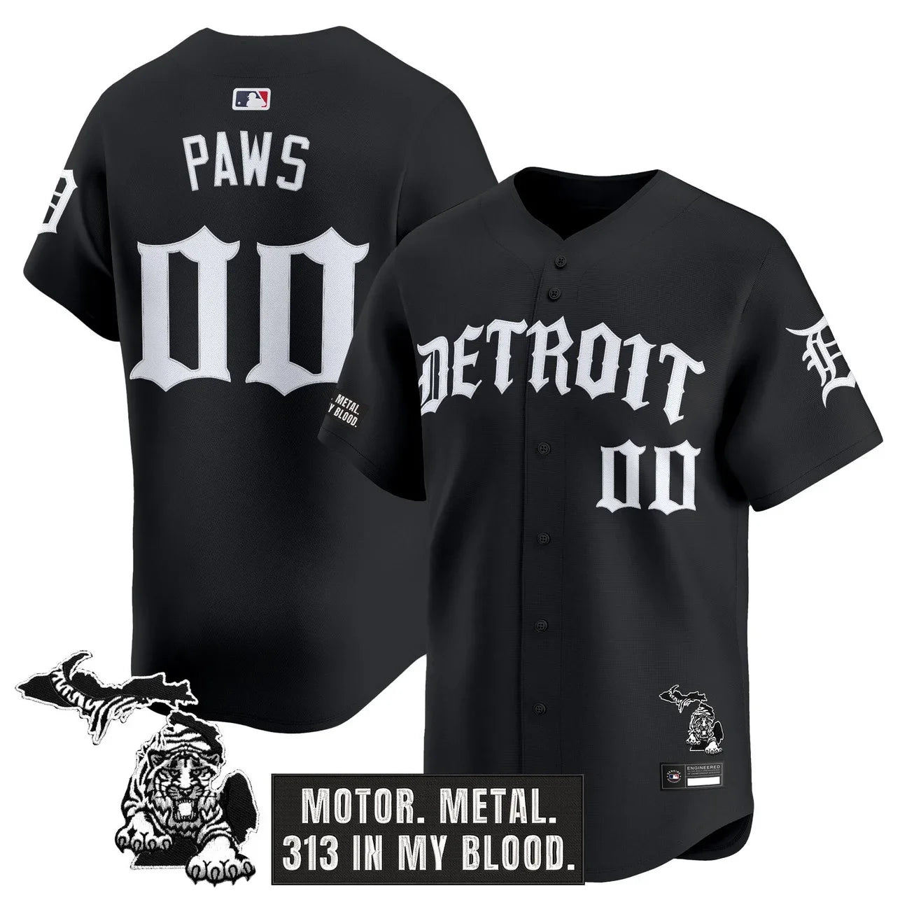 Detroit Tigers 'Old English Edition' Vapor Premier Limited Jersey - All Stitched - Black