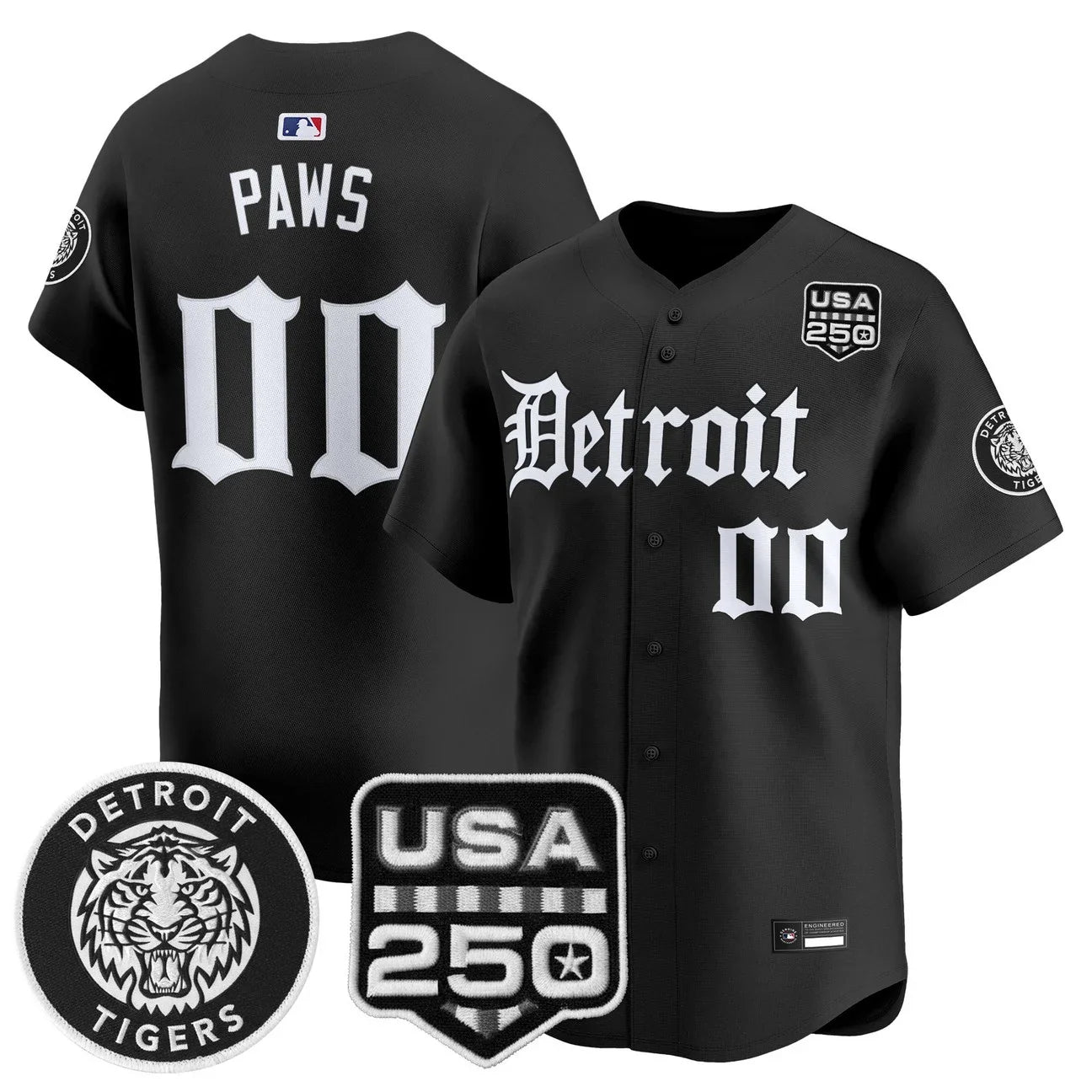 Detroit Tigers ‘Gothic Edition’ Vapor Premier Limited Jersey - All Stitched - Black