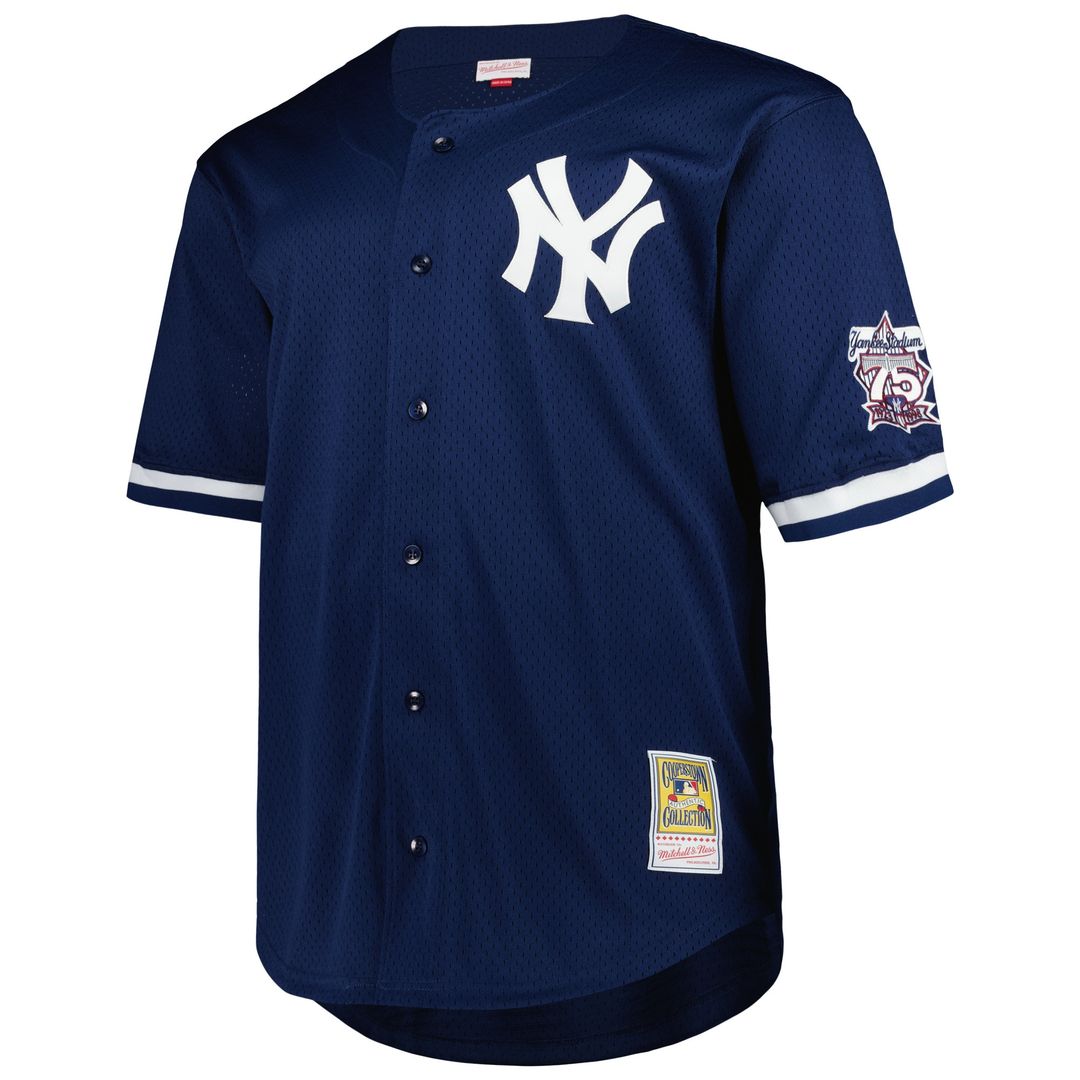 Derek Jeter New York Yankees Mitchell & Ness Big & Tall Cooperstown Mesh Batting Practice Jersey - Navy