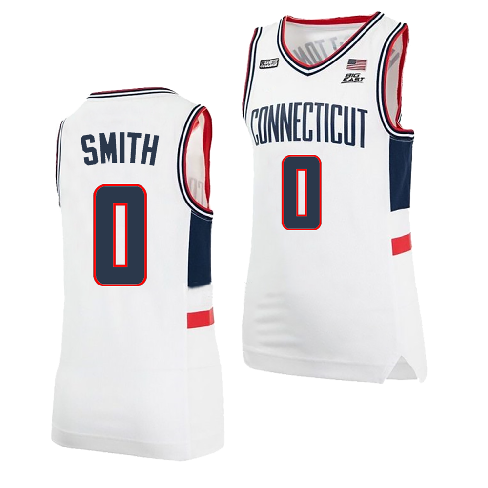 Men's #0 Malachi Smith UConn Huskies College Basketball Jersey