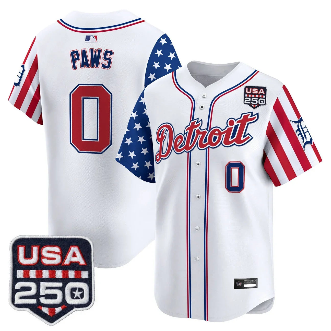 Detroit Tigers "America250 Edition" Vapor Premier Limited Jersey - All Stitched - White