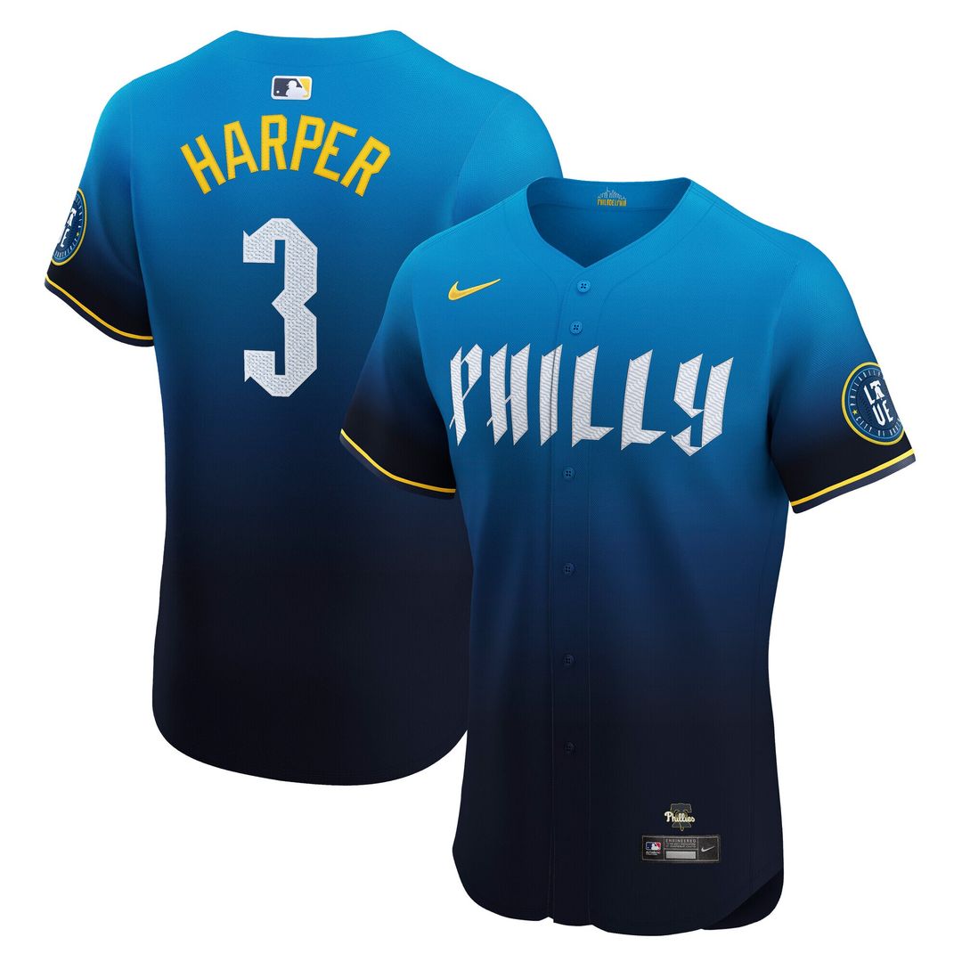 Bryce Harper Philadelphia Phillies Nike City Connect Elite Jersey - Navy