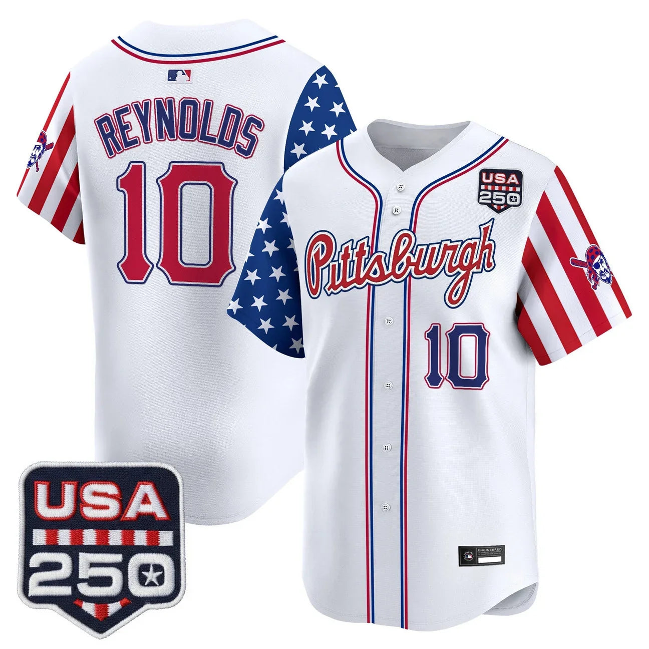 Pittsburgh Pirates "America250 Edition" Vapor Premier Limited Jersey - All Stitched - White