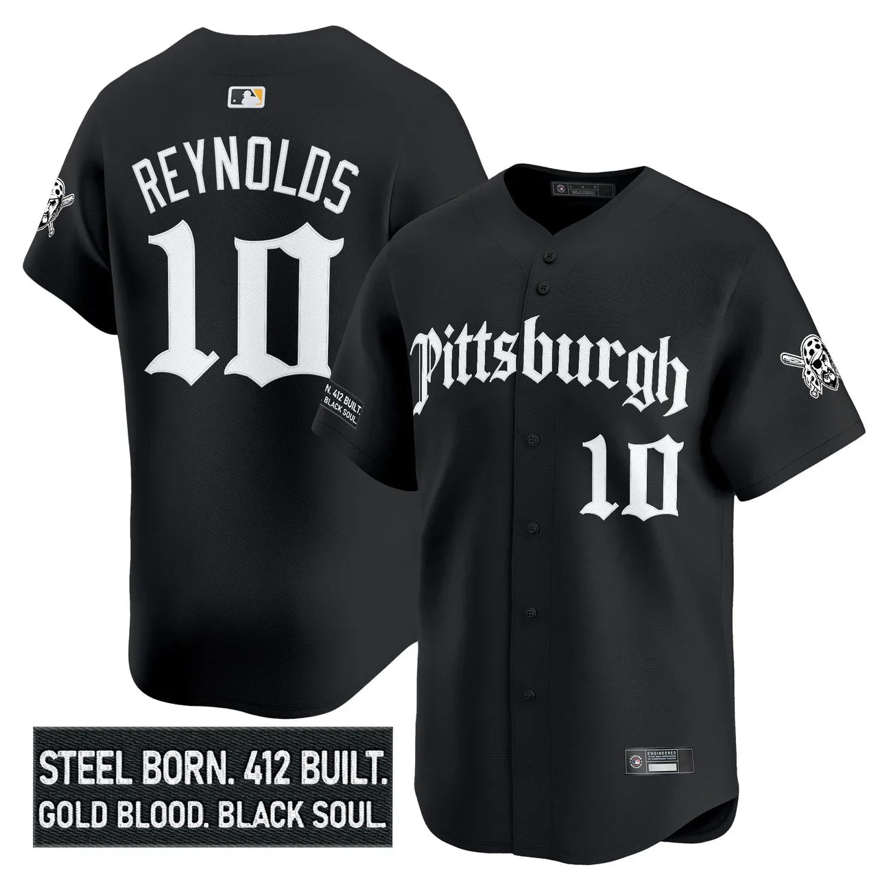 Men's Pittsburgh Pirates 'Gothic Steel City Edition' Vapor Premier Limited Jersey - All Stitched