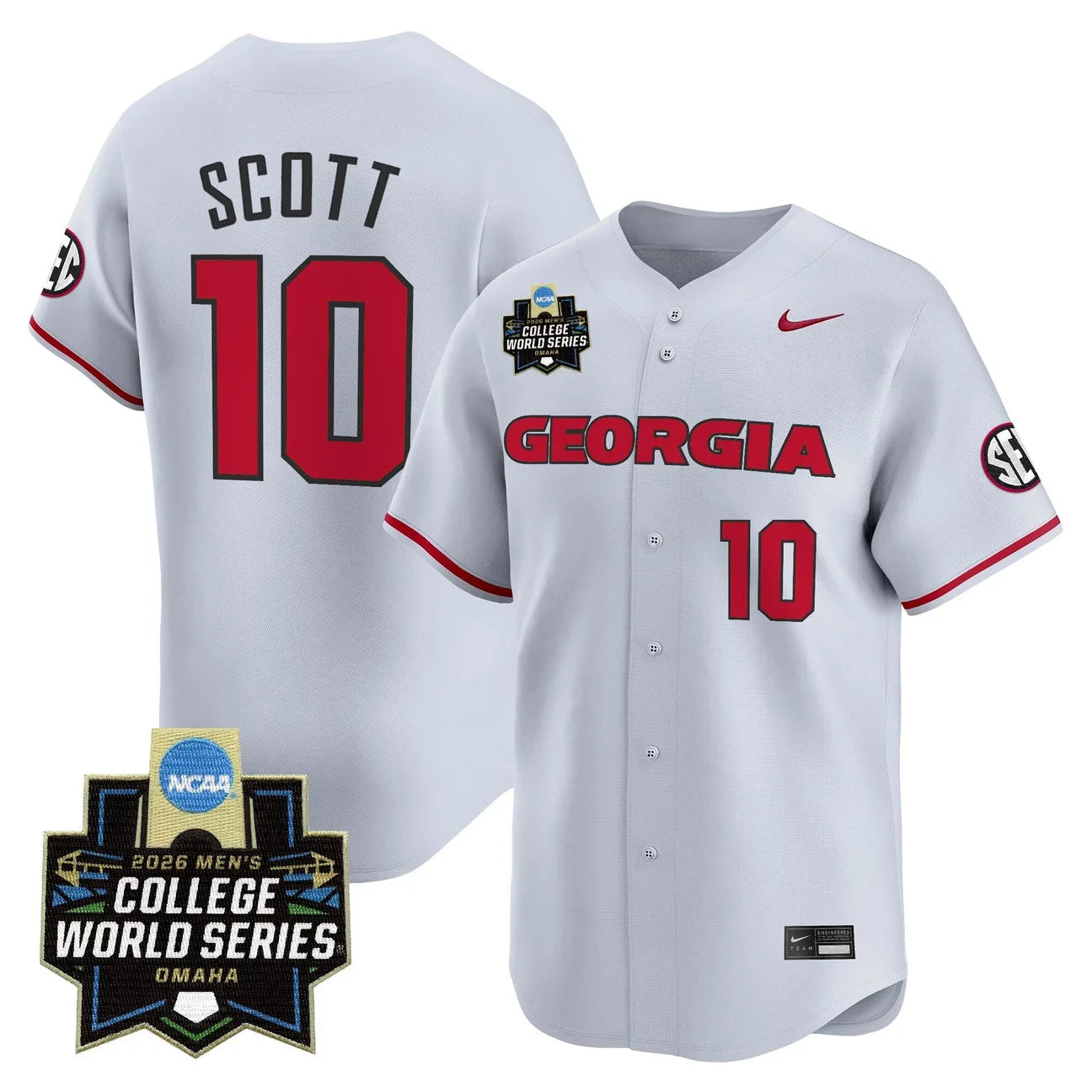 Men's Georgia Bulldogs Baseball 2026 World Series Vapor Premier Limited Jersey - All Stitched