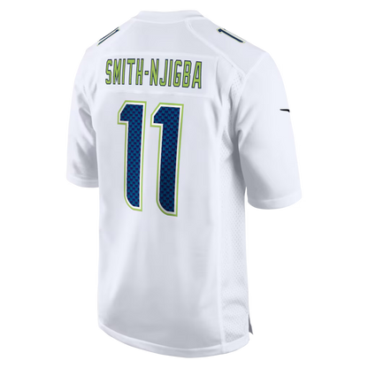 Jaxon Smith-Njigba White Seattle Seahawks Super Bowl LX Patch Tundra Fashion Game Jersey