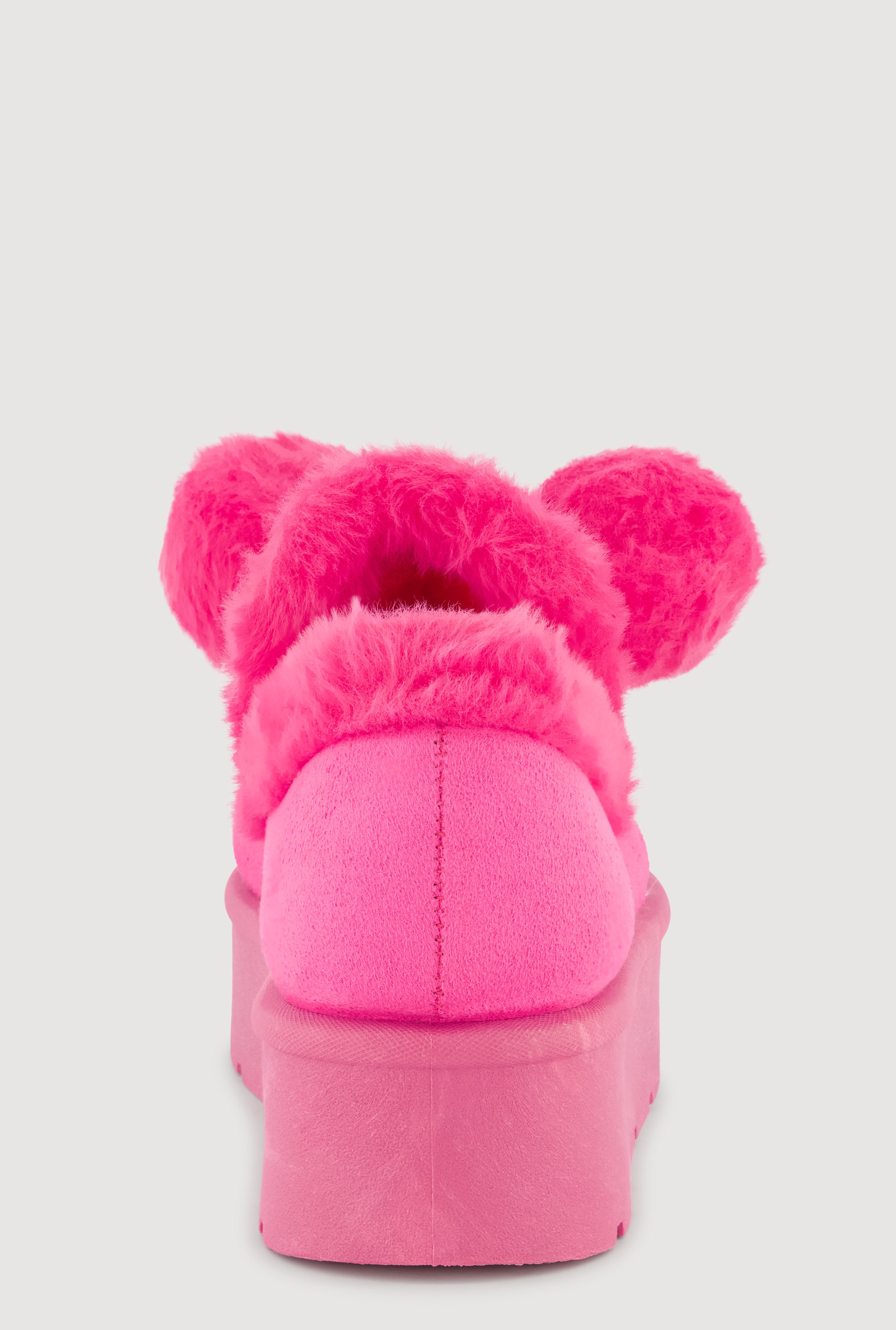 Pom Pom Faux Fur Platform Booties