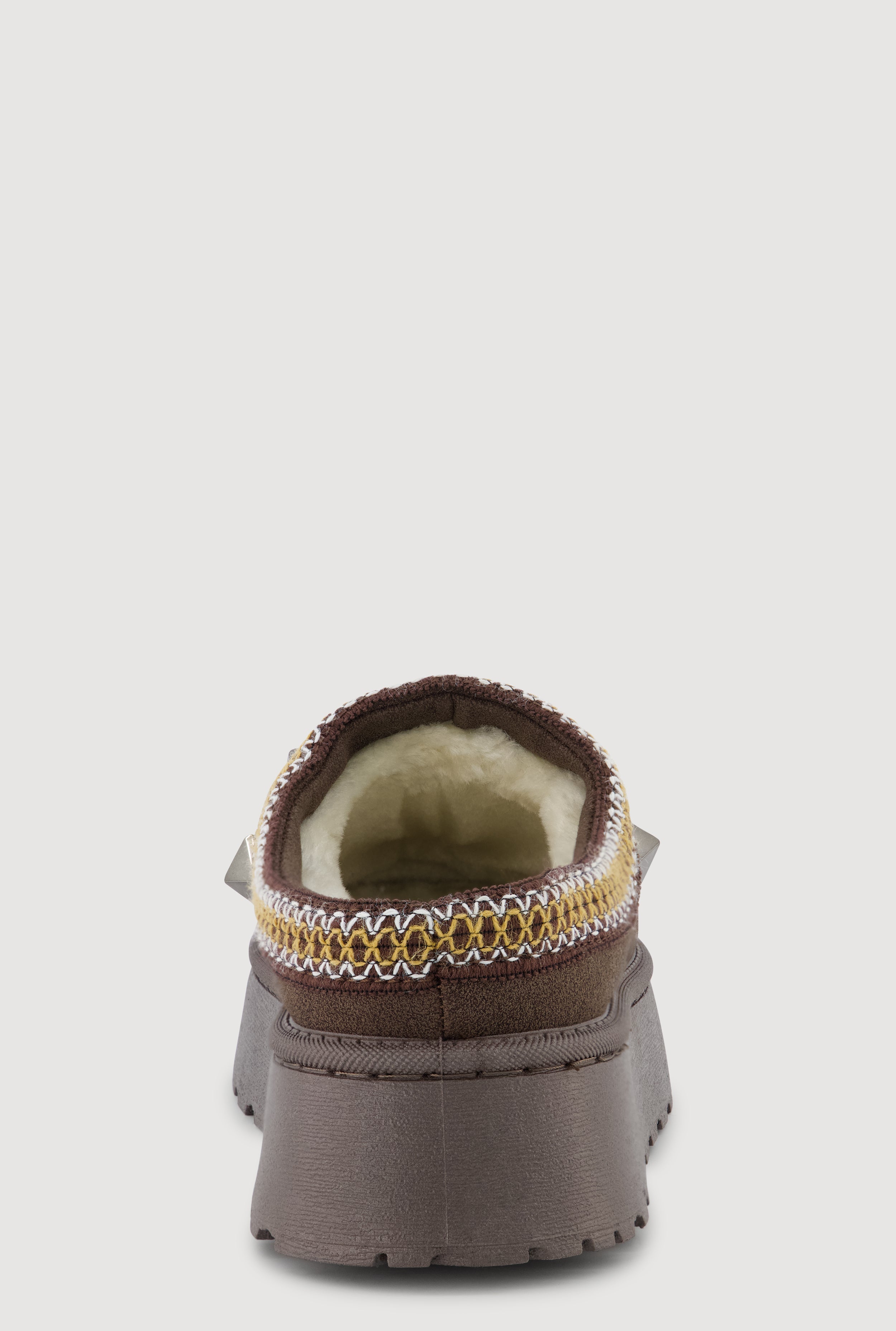 Faux Suede Rhinestone Charm Platform Clogs