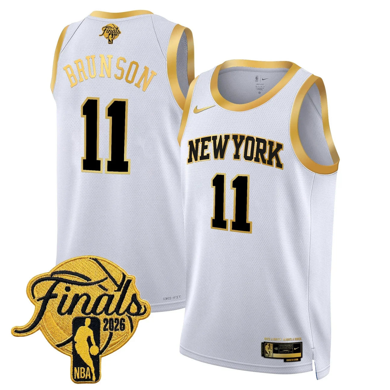 Men's New York Knicks 2026 Finals Swingman Jersey - All Stitched - Gold