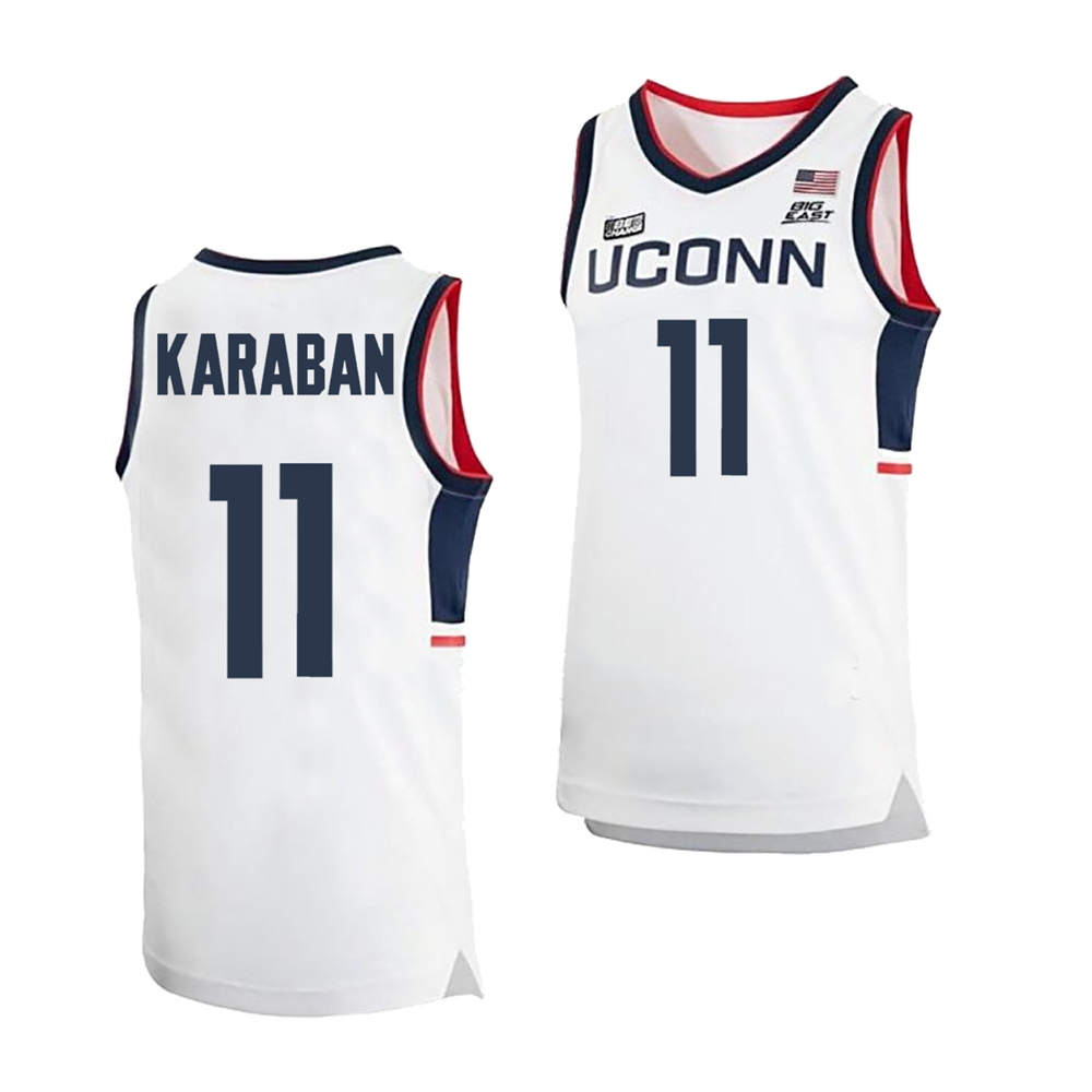 Men's #12 Cam Spencer UConn Huskies College Basketball Jersey