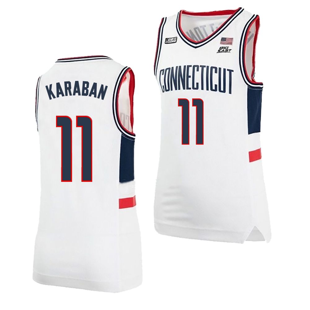 Men's #11 Alex Karaban UConn Huskies College Basketball Jersey
