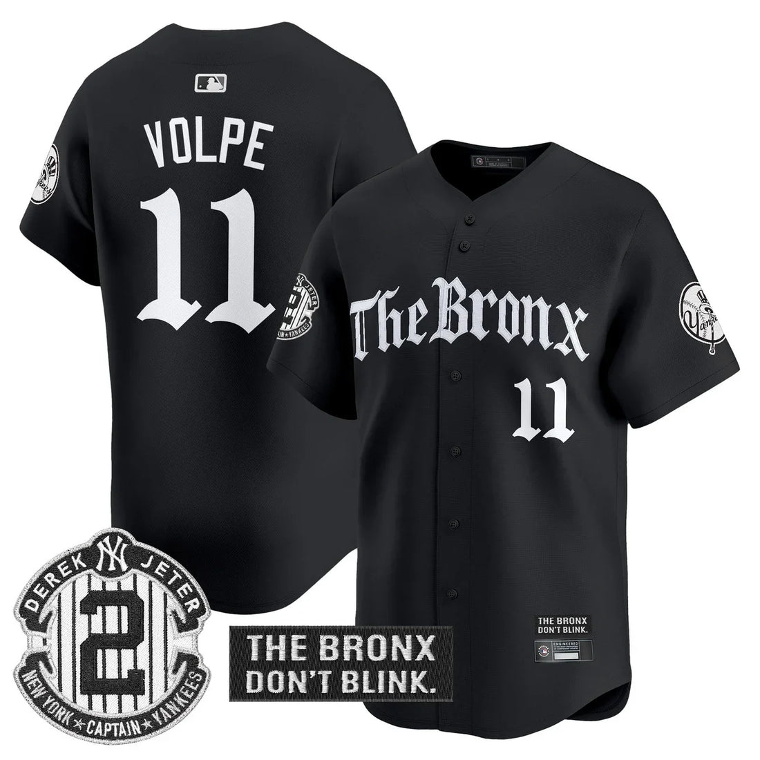 Men's Yankees 'The Bronx - Gothic Ink Drop Edition' Vapor Premier Limited Jersey - All Stitched