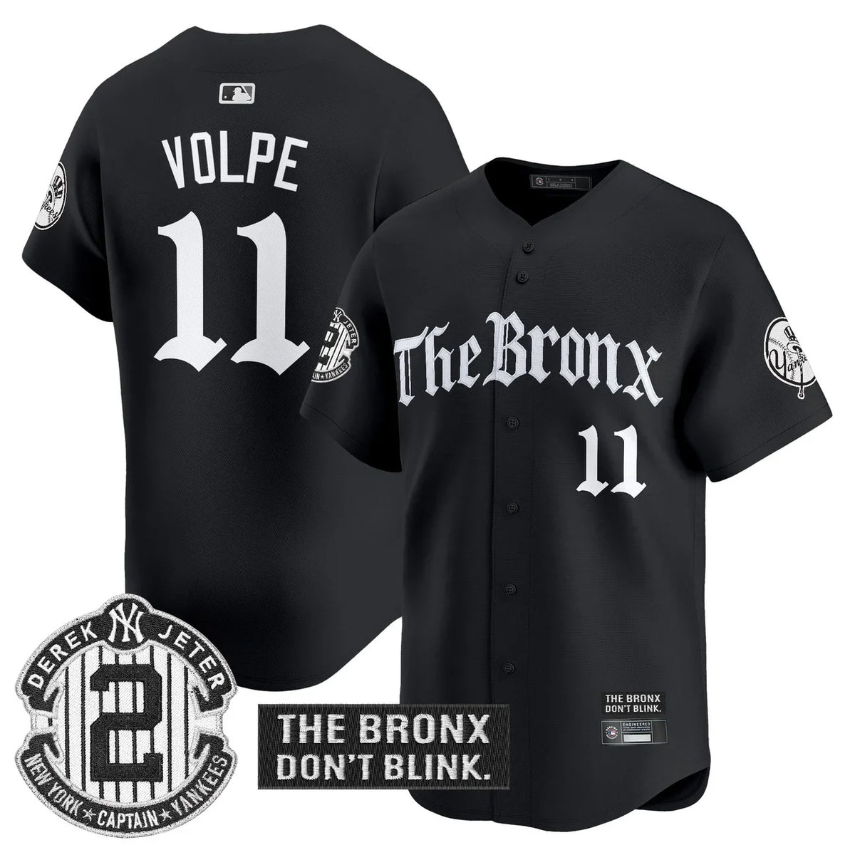 Men's Yankees 'The Bronx - Gothic Ink Drop Edition' Vapor Premier Limited Jersey - All Stitched