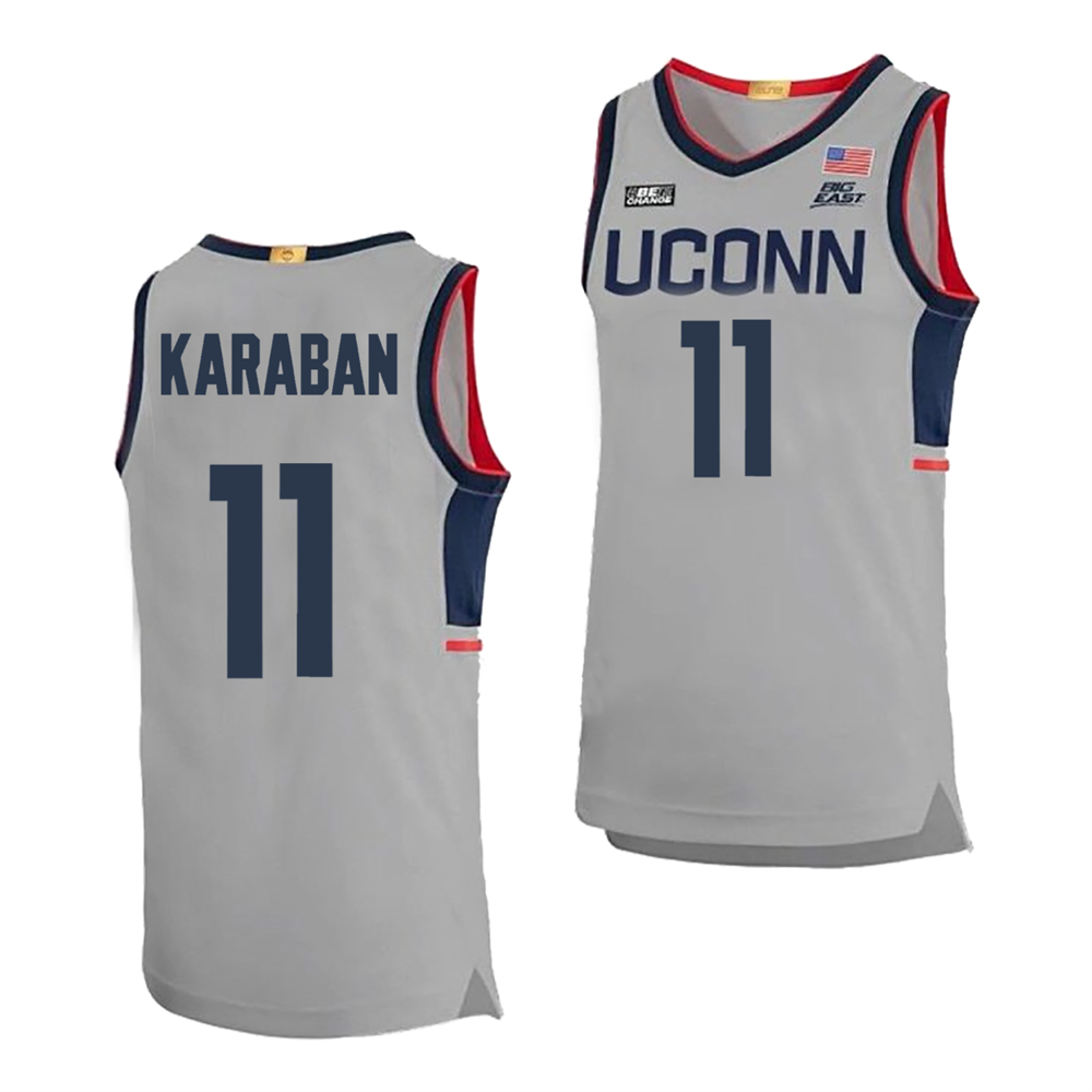 Men's #11 Alex Karaban UConn Huskies College Basketball Jersey