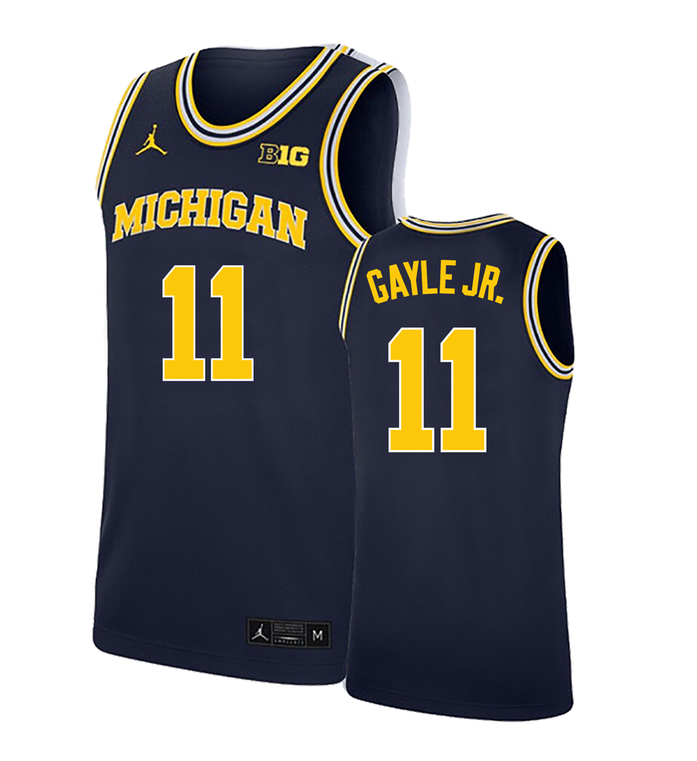 Men's #11 Roddy Gayle Jr Michigan Wolverines College Basketball Jersey