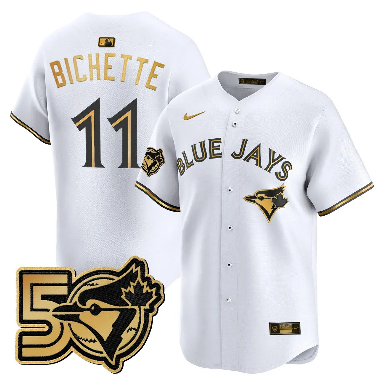 Men's Toronto Blue Jays 50 Seasons Patch Vapor Premier Limited Jersey - All Stitched