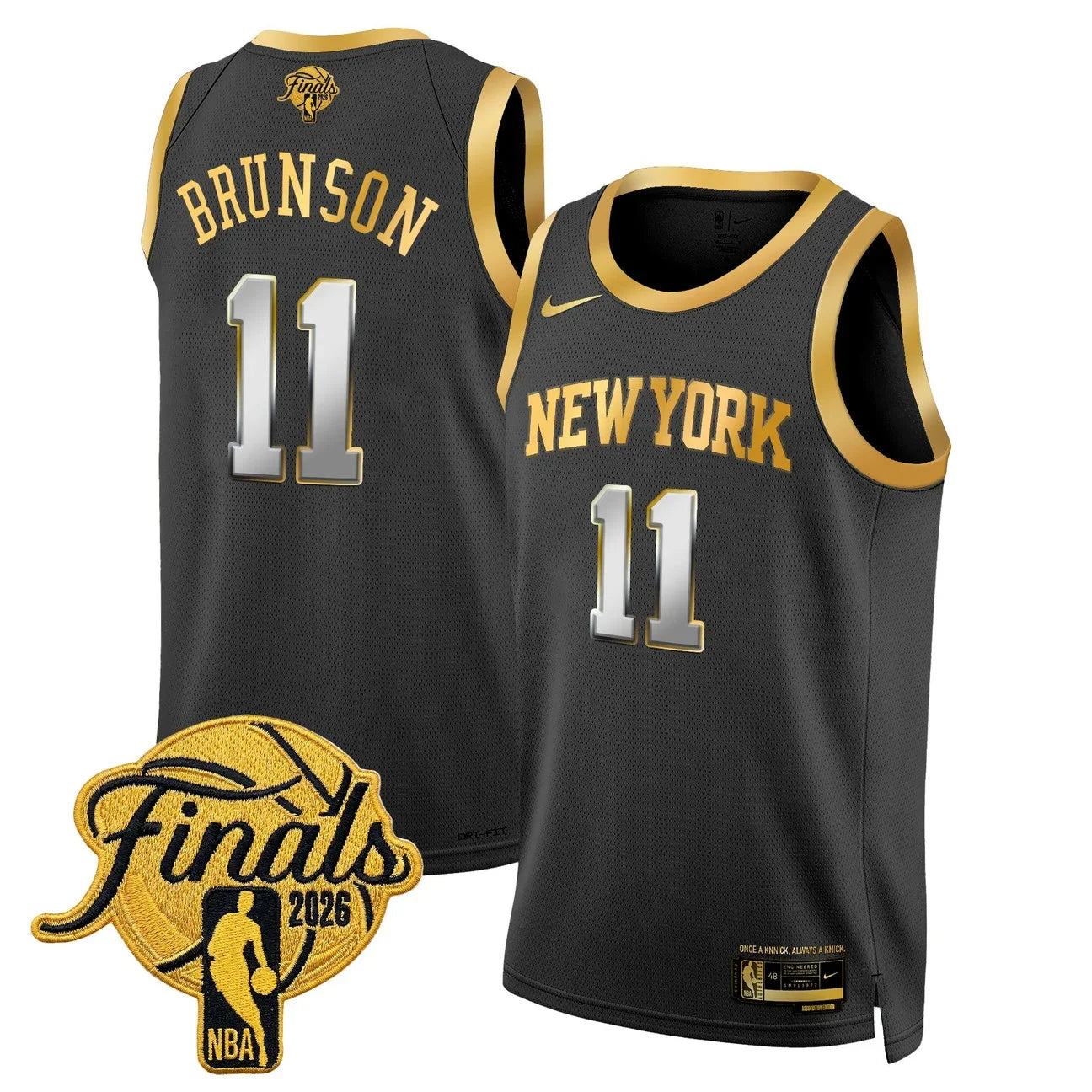 Men's New York Knicks 2026 Finals Swingman Jersey - All Stitched - Gold