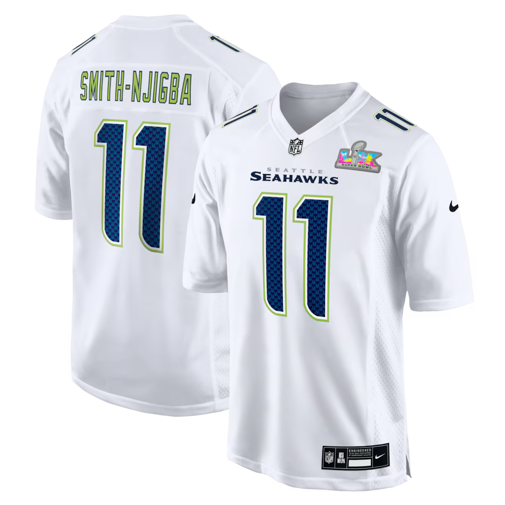 Jaxon Smith-Njigba White Seattle Seahawks Super Bowl LX Patch Tundra Fashion Game Jersey