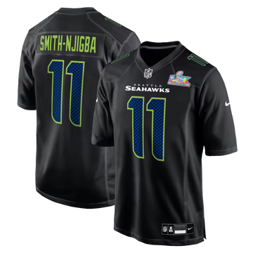 Seattle Seahawks Super Bowl LX Patch Carbon Fashion Game Jersey