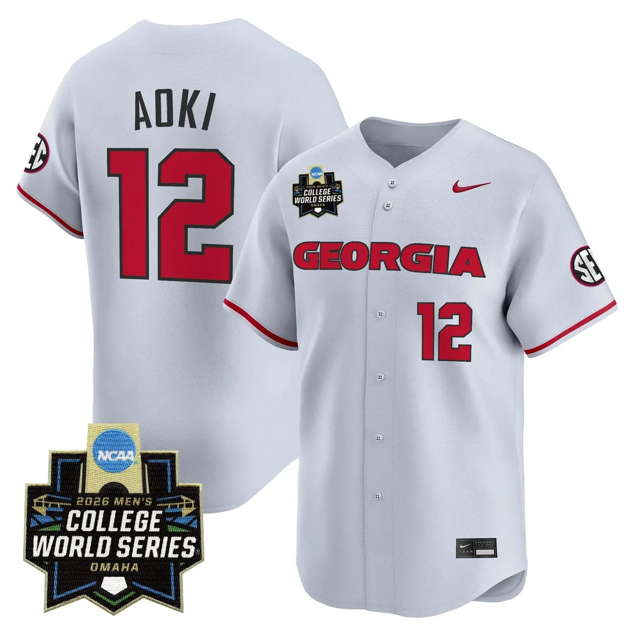 Men's Georgia Bulldogs Baseball 2026 World Series Vapor Premier Limited Jersey - All Stitched