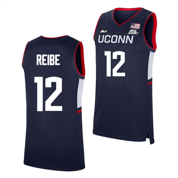 Men's #12 Eric Reibe UConn Huskies College Basketball Jersey