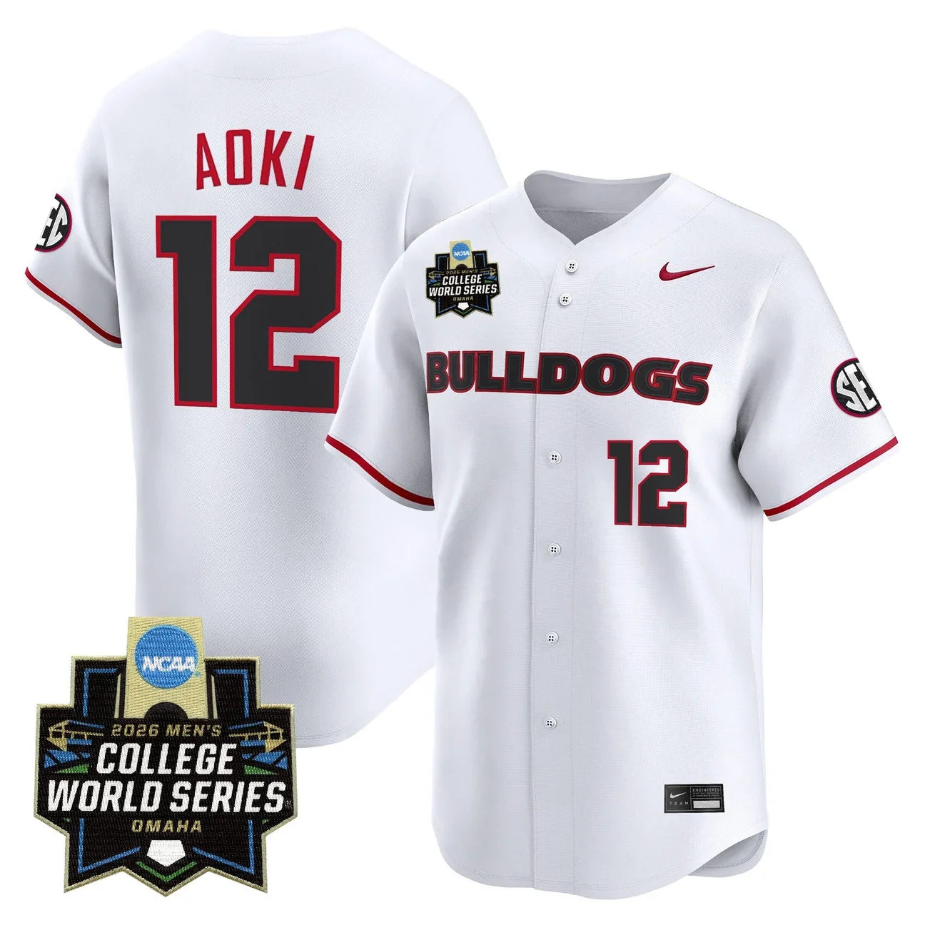 Men's Georgia Bulldogs Baseball 2026 World Series Vapor Premier Limited Jersey - All Stitched