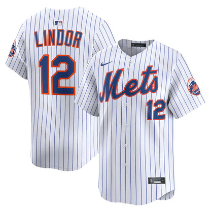 Men's #12 Francisco Lindor New York Mets Baseball Jersey