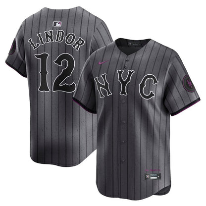 Men's #12 Francisco Lindor New York Mets Baseball Jersey