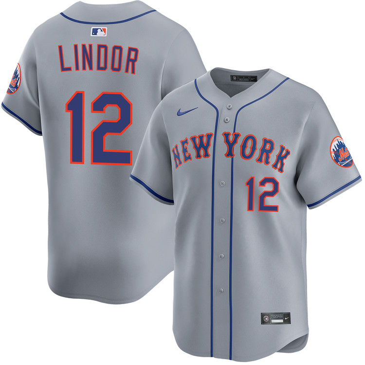 Men's #12 Francisco Lindor New York Mets Baseball Jersey