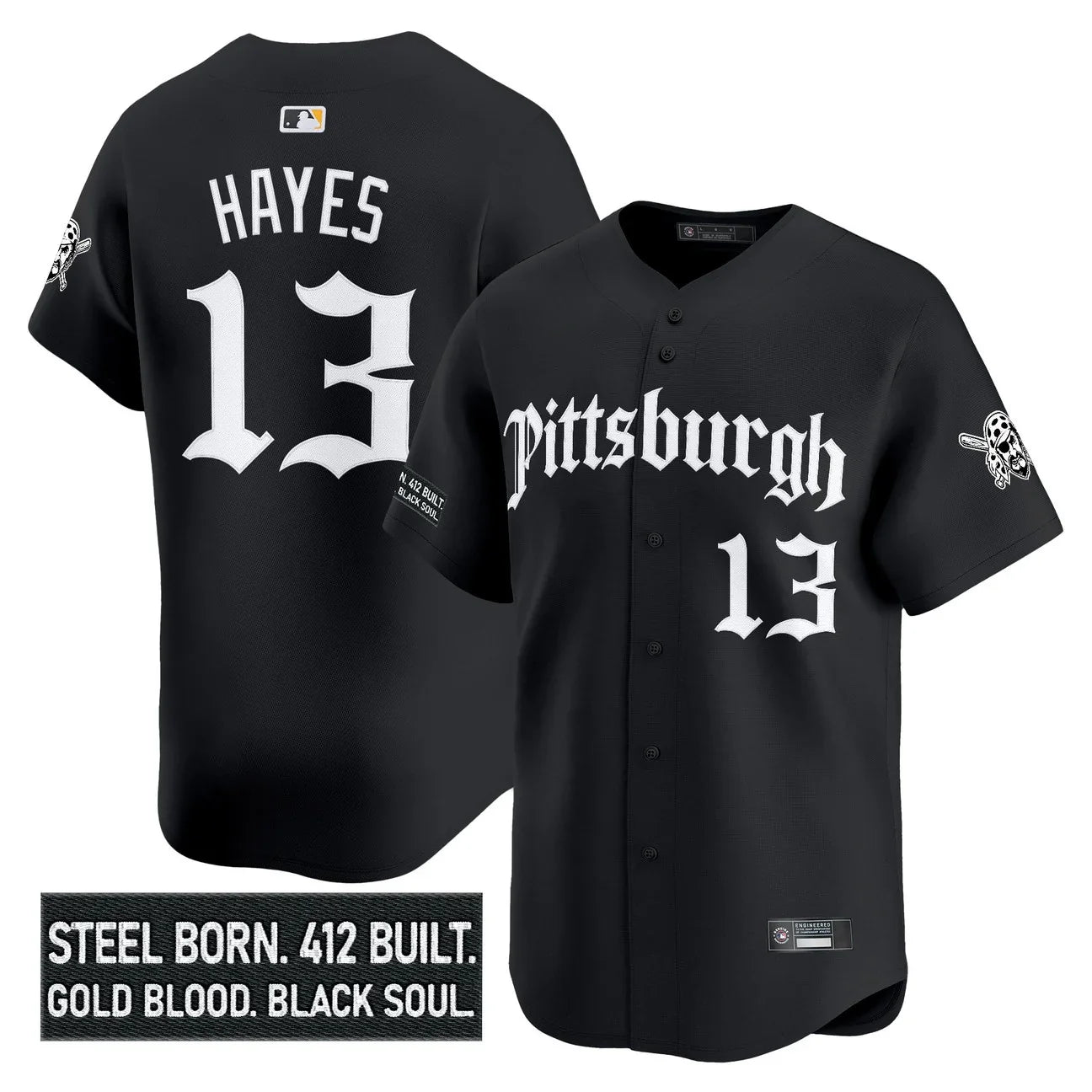 Men's Pittsburgh Pirates 'Gothic Steel City Edition' Vapor Premier Limited Jersey - All Stitched