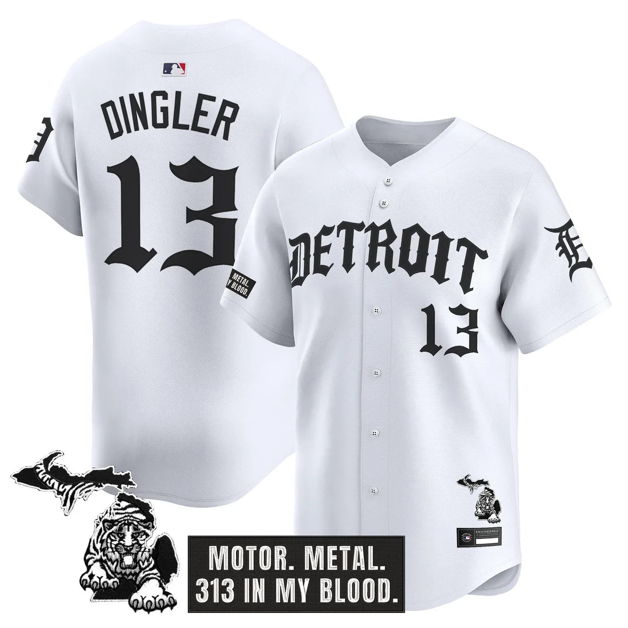 Detroit Tigers 'Old English Edition' Vapor Premier Limited Jersey - All Stitched - White