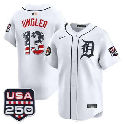 Men's Detroit Tigers USA 250 Fourth of July Vapor Premier Limited Jersey - All Stitched