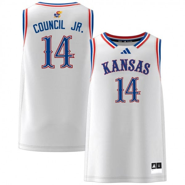 Men's #14 Melvin Council Jr. Kansas Jayhawks College Basketball Jersey