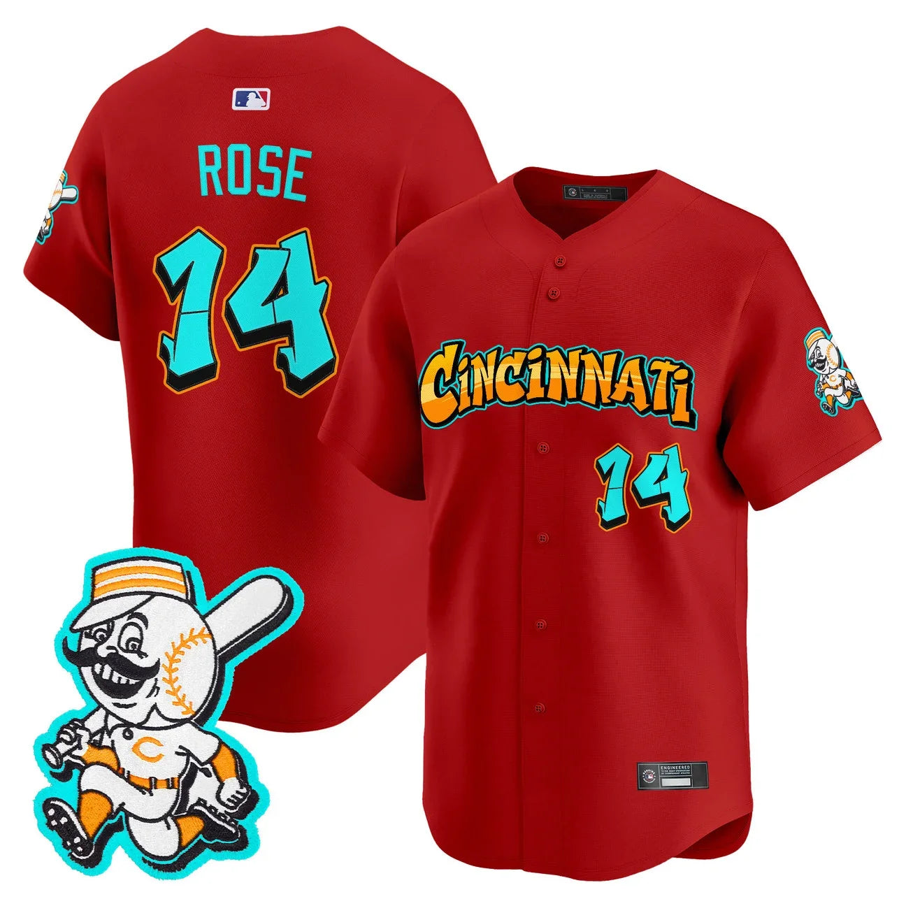 Cincinnati Reds 'Graffiti Queen City Edition' Vapor Premier Limited Jersey - All Stitched -Red