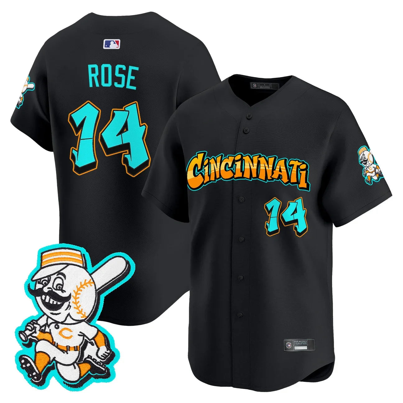Cincinnati Reds 'Graffiti Queen City Edition' Vapor Premier Limited Jersey - All Stitched - Black