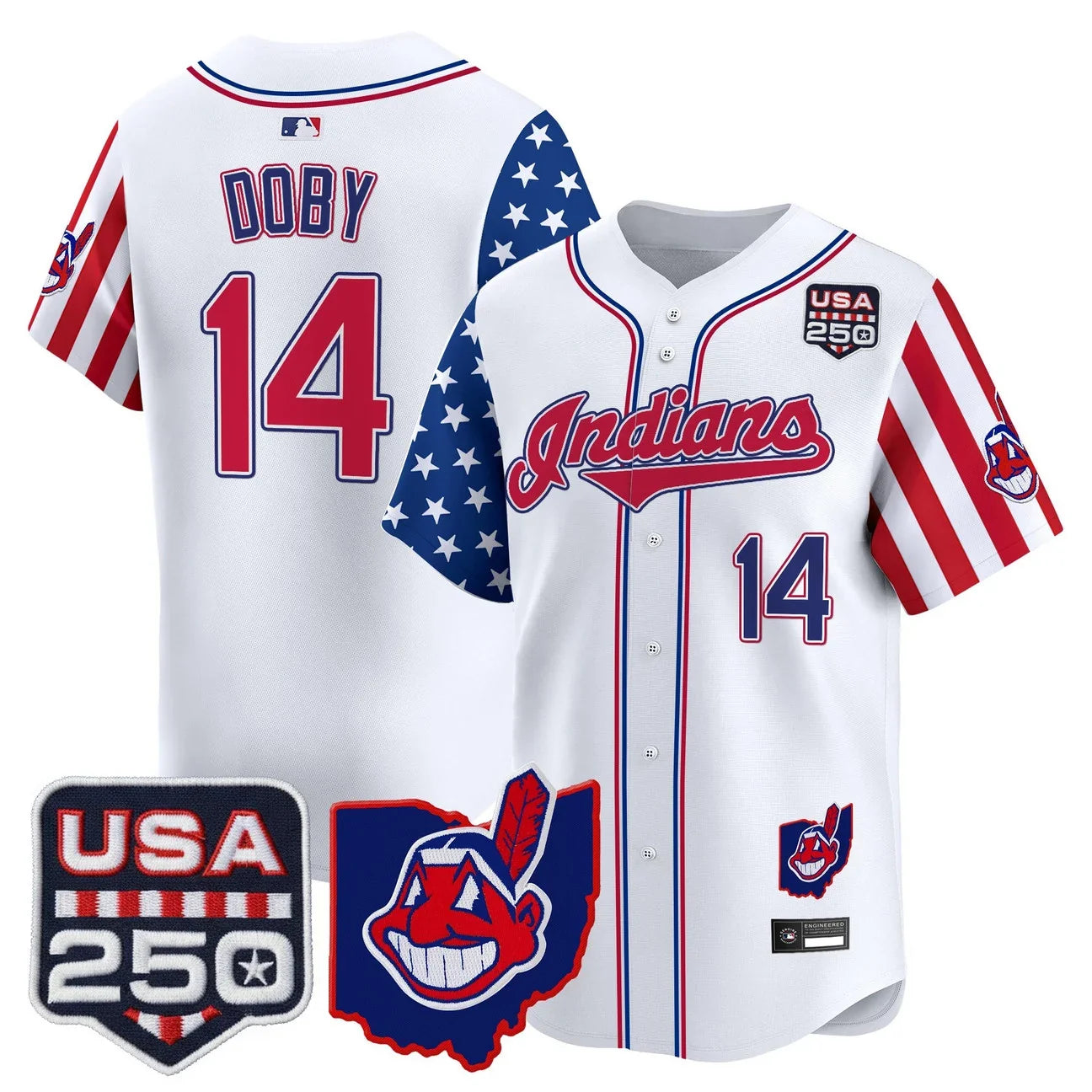 Men's Cleveland Indians "America250 Edition" Vapor Premier Limited Jersey - All Stitched