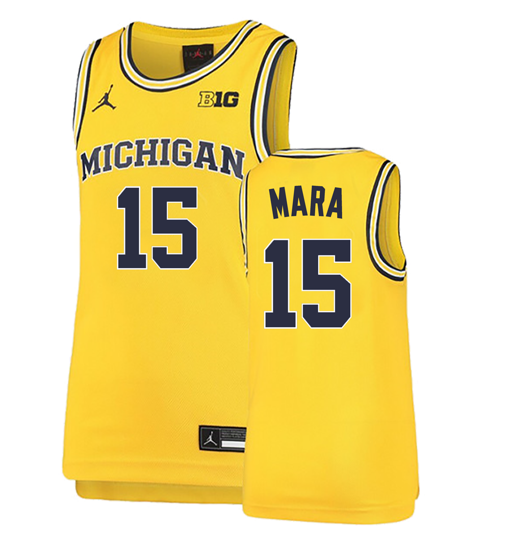 Men's #15 Aday Mara Michigan Wolverines College Basketball Jersey